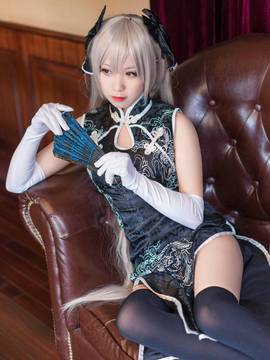 《缘之空》穹妹旗袍COSPLAY_穹妹黑旗袍 (14)