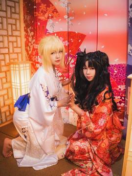 《Fate Stay Night》凛＆saber和服 C O S P L A Y_0203生日快乐！ (4)