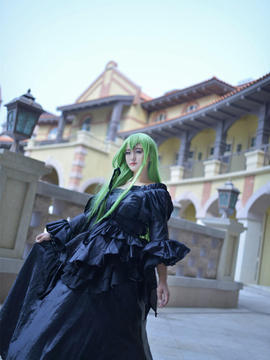 《叛逆的鲁路修》C.C.女王礼服 C O S P L A Y_【cos正片】叛逆的鲁路修 CC黑礼服 (4)