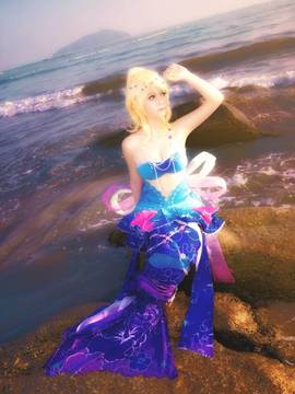 《lovelive！》绚濑绘里人鱼ver C O S P L A Y_嘘...是人鱼喔 (4)