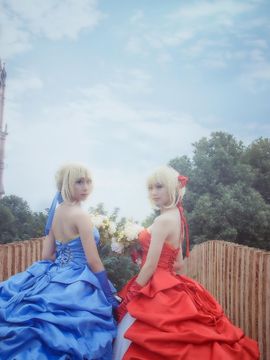 《王の恋》型月十周年Saber红蓝双王礼服C O S P L A Y&nbsp;&nbsp;[ 编辑 ]_saber尼禄婚纱 (8)