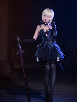 《Fate stay night》saber小礼服 C O S P L A Y_FateGrand Order 黑saber 满破 (13)