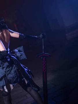 《Fate stay night》saber小礼服 C O S P L A Y_FateGrand Order 黑saber 满破 (6)