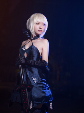 《Fate stay night》saber小礼服 C O S P L A Y_FateGrand Order 黑saber 满破 (8)