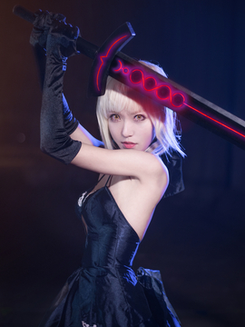 《Fate stay night》saber小礼服 C O S P L A Y_FateGrand Order 黑saber 满破 (10)