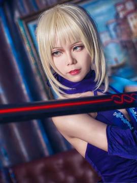 《Fate stay night》saber小礼服 C O S P L A Y_FateGO Saber Alter 满破 (4)