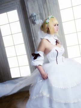 《Fate Stay Night 》Saber lily 同人婚纱 Cosplay_Saber lily 同人婚纱 C O S (6)