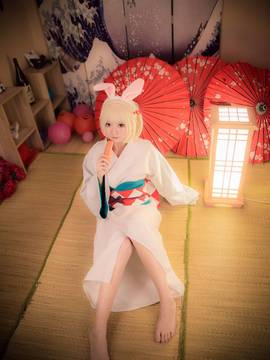 《阴阳师》山兔和服 C O S P L A Y_跳舞累了？来根胡萝卜吧～ (9)