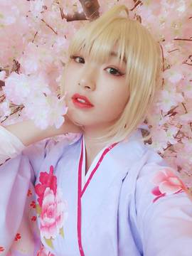 《Fate Stay Night》Saber晴着ver.~吾王和服新年挂画 C O S P L A Y_郑州cm场照 (1)