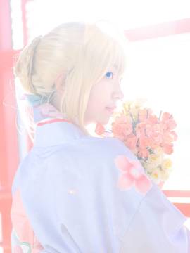 《Fate Stay Night》Saber晴着ver.~吾王和服新年挂画 C O S P L A Y_郑州cm场照 (3)