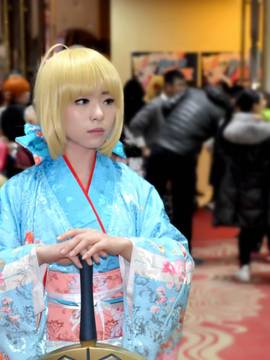 《Fate Stay Night》Saber晴着ver.~吾王和服新年挂画 C O S P L A Y_第一次cos (4)