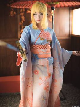 《Fate Stay Night》Saber晴着ver.~吾王和服新年挂画 C O S P L A Y_唔王 （现在才睡醒发现是2017 (1)