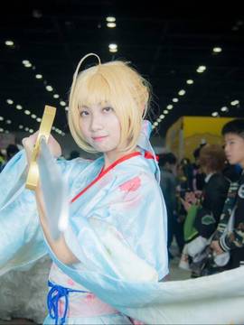 《Fate Stay Night》Saber晴着ver.~吾王和服新年挂画 C O S P L A Y_冬典saber晴着cos游场返图 (7)