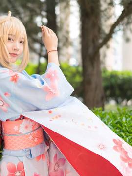 《Fate Stay Night》Saber晴着ver.~吾王和服新年挂画 C O S P L A Y_啊……分享一只温柔的saber (6)