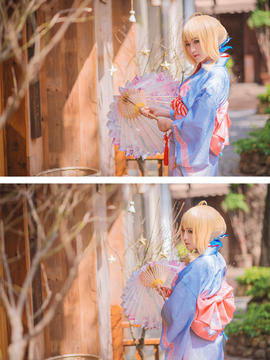 《Fate Stay Night》Saber晴着ver.~吾王和服新年挂画 C O S P L A Y_Saber晴着 (6)
