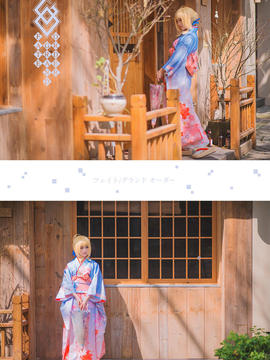 《Fate Stay Night》Saber晴着ver.~吾王和服新年挂画 C O S P L A Y_Saber晴着 (7)