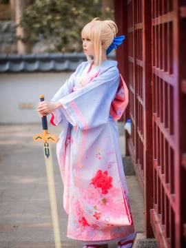 《Fate Stay Night》Saber晴着ver.~吾王和服新年挂画 C O S P L A Y_SABER晴着 (14)
