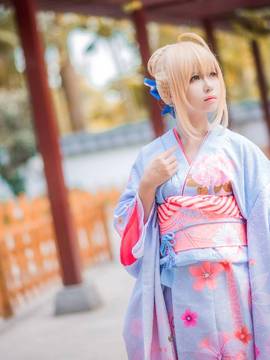 《Fate Stay Night》Saber晴着ver.~吾王和服新年挂画 C O S P L A Y_SABER晴着 (5)