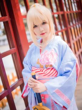 《Fate Stay Night》Saber晴着ver.~吾王和服新年挂画 C O S P L A Y_SABER晴着 (6)