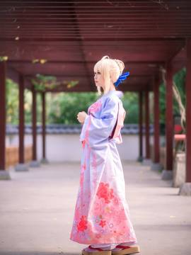 《Fate Stay Night》Saber晴着ver.~吾王和服新年挂画 C O S P L A Y_SABER晴着 (7)
