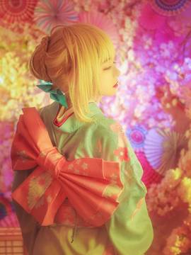 《Fate Stay Night》Saber晴着ver.~吾王和服新年挂画 C O S P L A Y_观众朋友们，想死你们啦！ (13)