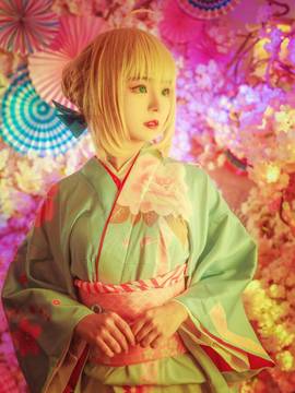 《Fate Stay Night》Saber晴着ver.~吾王和服新年挂画 C O S P L A Y_观众朋友们，想死你们啦！ (12)