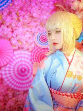 《Fate Stay Night》Saber晴着ver.~吾王和服新年挂画 C O S P L A Y_观众朋友们，想死你们啦！ (8)