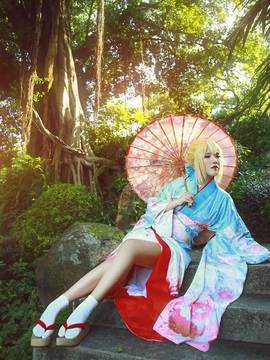 《Fate Stay Night》Saber晴着ver.~吾王和服新年挂画 C O S P L A Y_阿尔托利亚·潘德拉贡 和服手办cos (6)