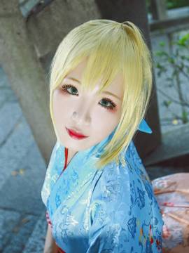 《Fate Stay Night》Saber晴着ver.~吾王和服新年挂画 C O S P L A Y_阿尔托利亚·潘德拉贡 和服手办cos (7)