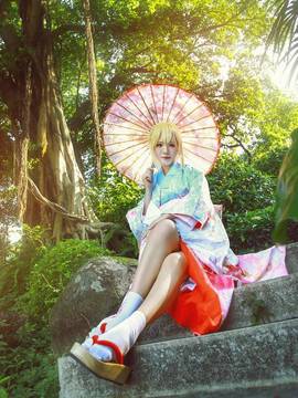 《Fate Stay Night》Saber晴着ver.~吾王和服新年挂画 C O S P L A Y_阿尔托利亚·潘德拉贡 和服手办cos (8)