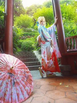 《Fate Stay Night》Saber晴着ver.~吾王和服新年挂画 C O S P L A Y_阿尔托利亚·潘德拉贡 和服手办cos (11)