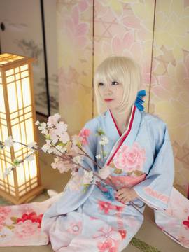 《Fate Stay Night》Saber晴着ver.~吾王和服新年挂画 C O S P L A Y_正月の晴れ着 (3)