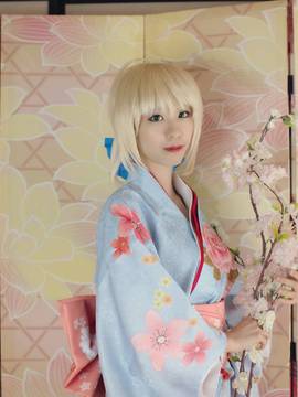《Fate Stay Night》Saber晴着ver.~吾王和服新年挂画 C O S P L A Y_正月の晴れ着 (1)