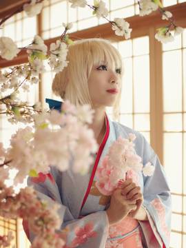 《Fate Stay Night》Saber晴着ver.~吾王和服新年挂画 C O S P L A Y_正月の晴れ着 (2)