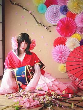《阴阳师手游》樱花妖 C O S P L A Y_半山春樱一帘风 (3)