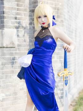 《FateGrand Order》extella saber礼服 C O S P L A Y_saber cos蓝礼服设定集 (8)