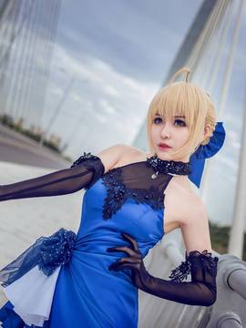 《FateGrand Order》extella saber礼服 C O S P L A Y_Saber蓝礼服.ver COS (3)
