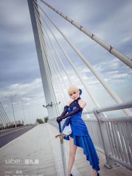 《FateGrand Order》extella saber礼服 C O S P L A Y_Saber蓝礼服.ver COS (4)