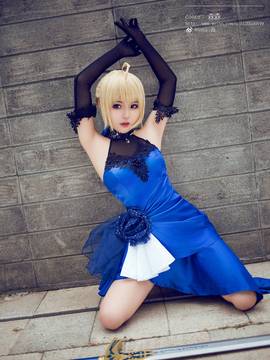 《FateGrand Order》extella saber礼服 C O S P L A Y_Saber蓝礼服.ver COS (6)