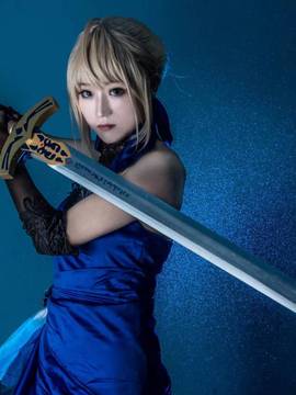 《FateGrand Order》extella saber礼服 C O S P L A Y_阿尔托利亚·潘德拉贡♡吾王saber♡蓝礼服设定集ver. (1)