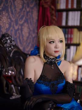 《FateGrand Order》extella saber礼服 C O S P L A Y_Saber蓝礼服.ver COS (3)