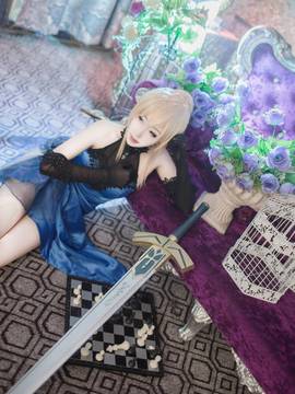 《FateGrand Order》extella saber礼服 C O S P L A Y_【fateextella】saber 蓝礼服 ver (2)