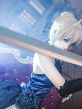 《FateGrand Order》extella saber礼服 C O S P L A Y_【fateextella】saber 蓝礼服 ver (4)