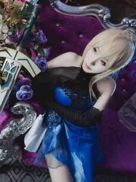 《FateGrand Order》extella saber礼服 C O S P L A Y_【fateextella】saber 蓝礼服 ver (5)