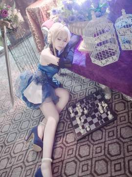 《FateGrand Order》extella saber礼服 C O S P L A Y_【fateextella】saber 蓝礼服 ver (7)