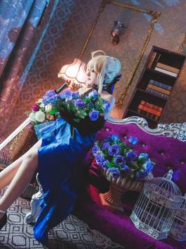 《FateGrand Order》extella saber礼服 C O S P L A Y_【fateextella】saber 蓝礼服 ver (10)