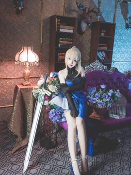 《FateGrand Order》extella saber礼服 C O S P L A Y_【fateextella】saber 蓝礼服 ver (11)