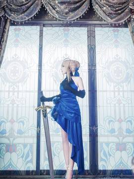 《FateGrand Order》extella saber礼服 C O S P L A Y_【fateextella】saber 蓝礼服 ver (16)