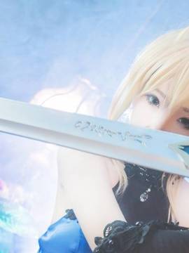 《FateGrand Order》extella saber礼服 C O S P L A Y_【fateextella】saber 蓝礼服 ver (17)