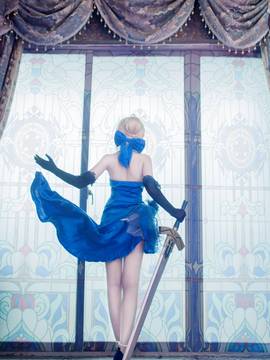 《FateGrand Order》extella saber礼服 C O S P L A Y_【fateextella】saber 蓝礼服 ver (18)